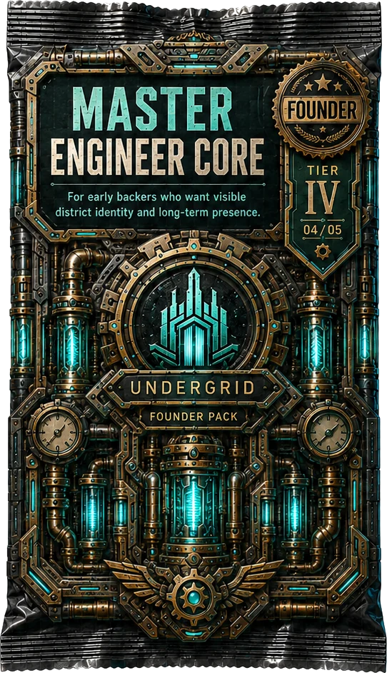 Master Engineer Core founder pack for Undergrid Iron Veil